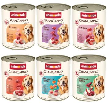 6x800g animonda GranCarno Original Adult nedves kutyatáp vegyesen