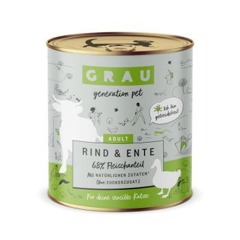 6x800g GRAU Adult Marha & kacsa gabonamentes nedves macskatáp kép