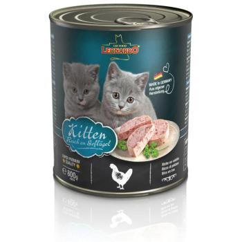 6x800g Leonardo All Meat Kitten szárnyas nedves macskatáp
