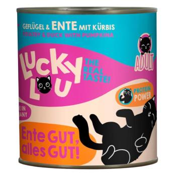 6x800g Lucky Lou Adult Baromfi & kacsa nedves macskaeledel kép