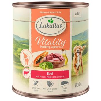 6x800g Lukullus Vitality ízületek: marha (gabonamentes) nedves kutyatáp kép