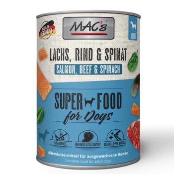 6x800g MAC's Adult Lazac & spenót nedves kutyatáp kép