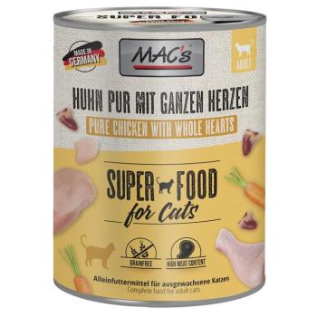 6x800g MAC´s Cat Csirke PUR & egész szárnyasszív nedves macskatáp kép