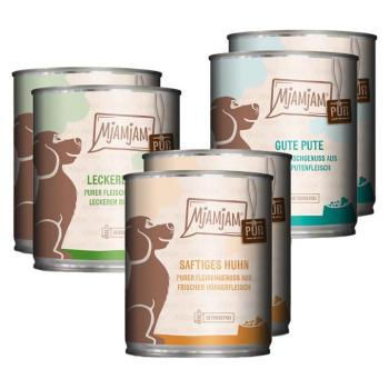 6x800g MjAMjAM tiszta húsélvezet pulyka pur nedves kutyatáp Mix csomag I (3 változattal: marha, csirke, pulyka) kép