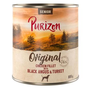 6x800g Purizon Senior csirkefilé Black Angus marhával nedves kutyatáp kép