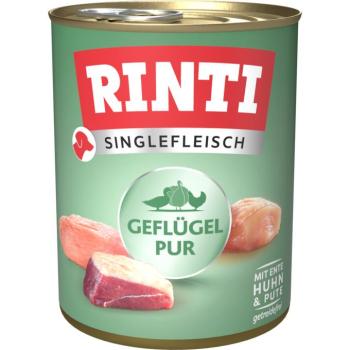 6x800g RINTI Singlefleisch nedves kutyatáp - Szárnyas pur kép