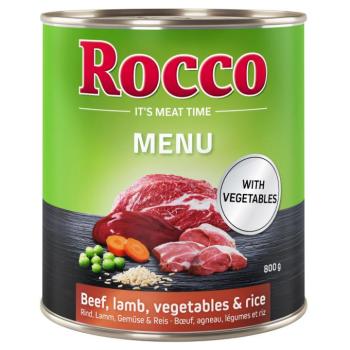 6x800g Rocco Menue nedves kutyatáp- Marha & bárány + zöldség & rizs kép