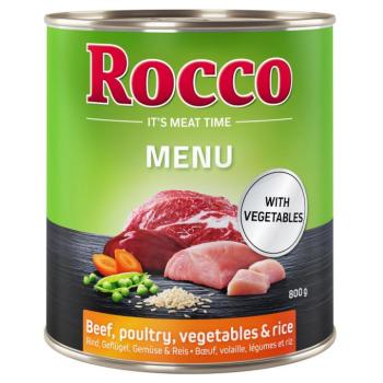 6x800g Rocco Menue nedves kutyatáp- Marha & szárnyas + zöldség & rizs kép