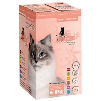 6x85 g catz finefood Fillets mix 1. 6 változattal nedves macskatáp kép