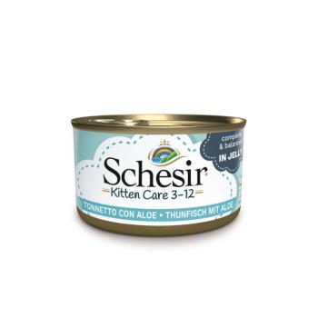 6x85g Schesir Kitten tonhal & aloe vera aszpikban nedves macskatáp kölyköknek kép