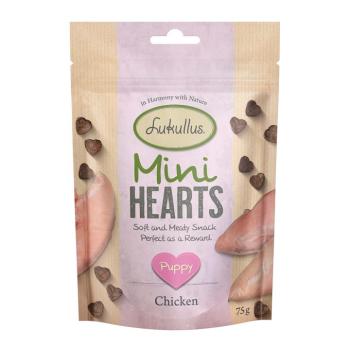 73x75g Lukullus Puppy "Mini Hearts" csirke (gabonamentes) kölyökkutyasnack kép