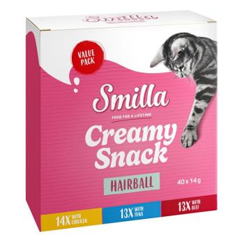 80x14g Smilla Adult Hairball Creamy Snack étrend-kiegészítő macskának kép