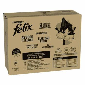 80x85g Felix Fantastic fiinom húsválogatás nedves macskatáp kép