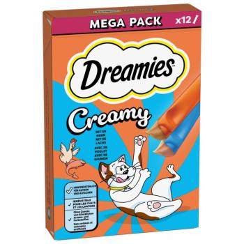 84x10g Dreamies Creamy Snacks Csirke & lazac jutalomfalat macskáknak kép