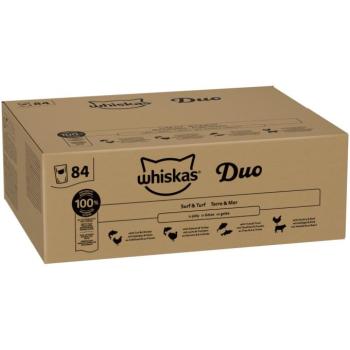 84x85g Whiskas 1+ Adult Surf & Turf Duo aszpikban nedves macskatáp kép