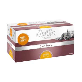 8x100g Smilla Fine Menü finom töltetékkel pulyka, csirkemell & paprika nedves macskatáp kép