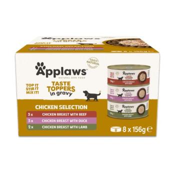 8x156g Applaws Taste Toppers szószban próbacsomag nedvestáp kutyáknak kép