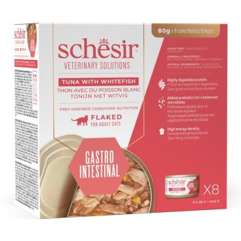 8x80g Schesir Veterinary Solutions Gastro Intestinal tonhal & tehér hal nedves macskatáp kép