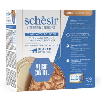 8x80g Schesir Veterinary Solutions Weight Control tonhal & tőkehal nedves macskatáp kép