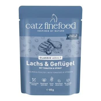 8x85g catz finefood tasakos nedves macskatáp-Lazac & szárnyas kép