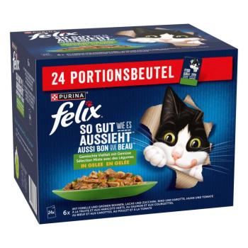 96x85g Felix Fantastic aszpikban hús- & zöldségválogatás nedves macskatáp 3+1 ingyen kép