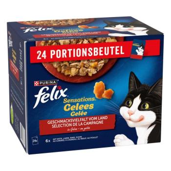 96x85g Felix Sensations aszpikban házias válogatás nedves macskatáp 3+1 ingyen kép
