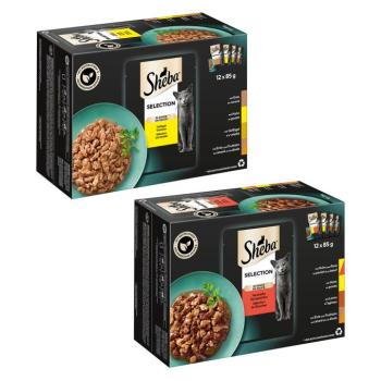 96x85g Sheba variációk tasakos nedves macskatáp- Selection szószban + szárnyas szószban vegyesen kép