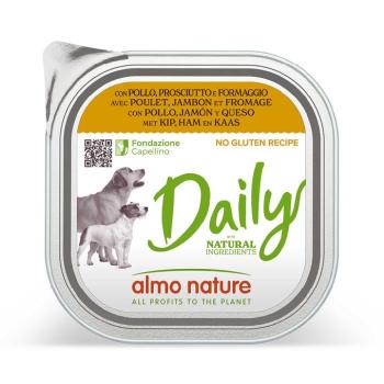9x300g Almo Nature Daily Csirke, sonka & sajt nedves kutyatáp kép