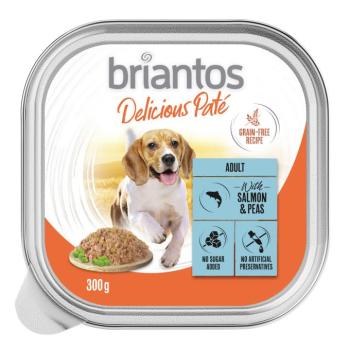 9x300g Briantos Delicious Paté Hal & borsó tálcás nedves kutyatáp kép
