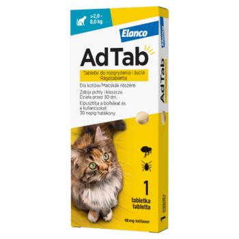 AdTab Rágótabletta Macskák Részére 2-8kg 3db kép