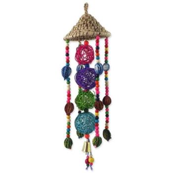 Bird Jewel akasztós játék kötelekkel és ajtóval, színes 50x14cm kép