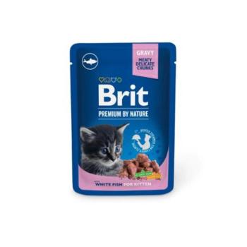 Brit Premium Cat Pouches White Fish for Kitten 24x100g kép