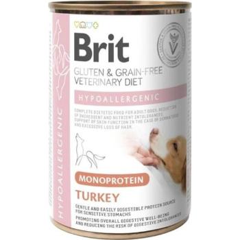 Brit Veterinary Diet Hypoallergenic Monoprotein kutyakonzerv - pulyka 400 g kép
