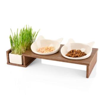 CanadianCat Company Cat Diner etetőasztal- fa, 2 x 250 ml, Ø 15 cm kép