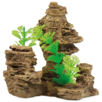 Dekoráció Aqua Excellent Rock növényekkel 14x10,5x13cm kép