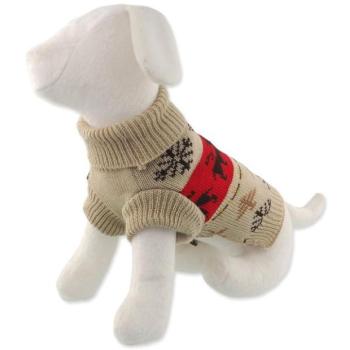 Dog Fantasy Winter Tale karácsonyi kötött pulóver szarvasokkal, XL 65cm kép