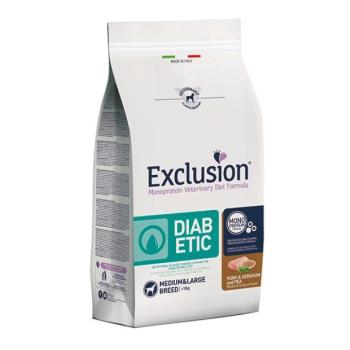 Exclusion Monoprotein Vet Diet Diabetic Medium&Large Breed (>10kg) száraz kutyatáp - sertés, cirok & borsó 2 kg kép