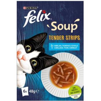 FELIX Soup Tender Strips cod/tuna/flatfish 6x48 g kép