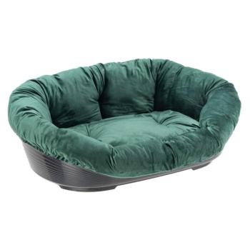 Ferplast Siesta Deluxe kutyakosár+zöld bársony ágybetét, 4-es méret kép
