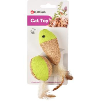Flamingo játék labda és hal tollakkal macskáknak 1 db kép