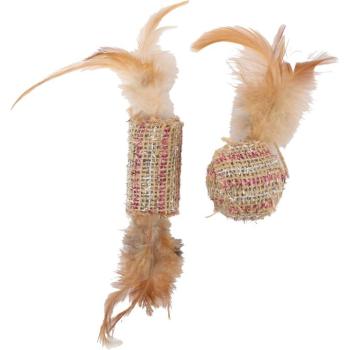 Flamingo Texu macskajáték - tollas henger és labda 1 db (labda + henger) kép