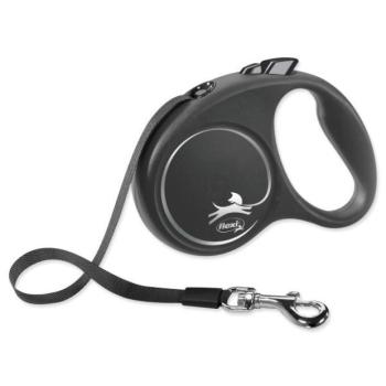 Póráz Flexi Black Design tape S fekete 5m kép