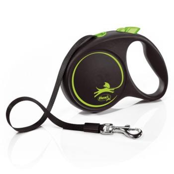 flexi Black Design szalagpóráz kutyáknak, zöld, 5m, M méret, max. 25kg kép