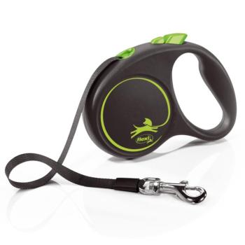 flexi Black Design szalagpóráz kutyáknak, zöld, 5m, S méret, max. 15kg kép