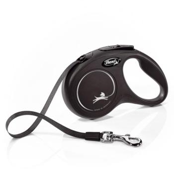 flexi Classic szalagpóráz kutyáknak, fekete, S méret, max. 15kg kép