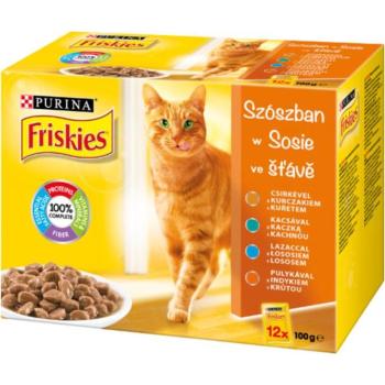 Friskies Chicken/duck/salmon/turkey in sauce 12x85 g kép