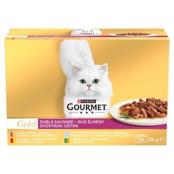 Gourmet Gold Duo élmény nedves macskaeledel válogatás - kacsa, marha, tengeri hal, nyúl 2 x (12 x 85 g) kép