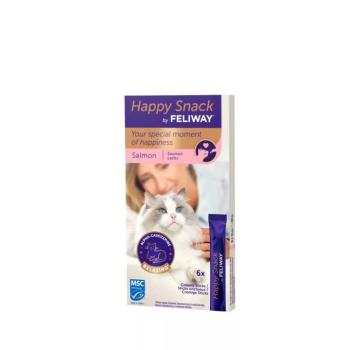 Happy Snack by FELIWAY - lazacos, krémes jutalomfalat macskáknak 6 x 15 g kép