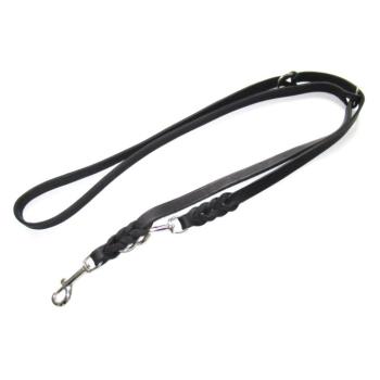 Heim póráz kutyáknak belefont karabinerrel, fekete, 220cm hosszú, 18mm széles kép