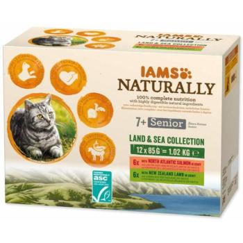 Iams Naturally Senior Land & Sea Collection 12x85 g kép
